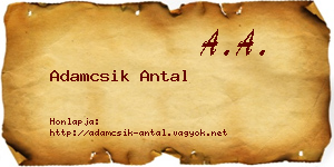 Adamcsik Antal névjegykártya