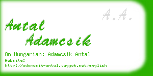 antal adamcsik business card